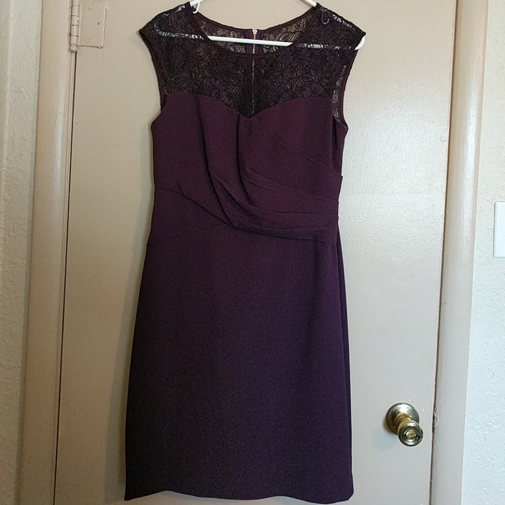 Calvin Klein purple lace dress
